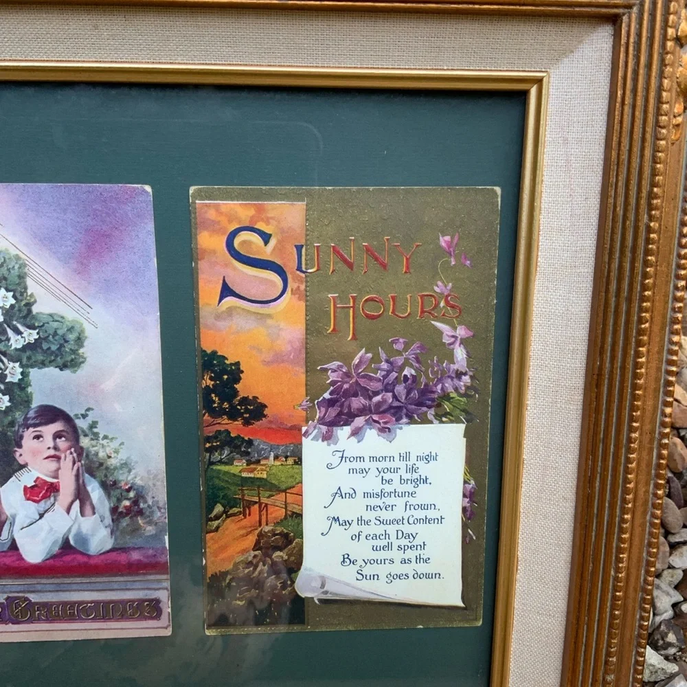 Vintage Postcard Framed Art - 11” x 19” - Picture 3 of 6